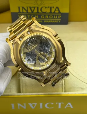 Original Invicta Gold Stainless Steel Chronograph Watch in Store