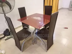 Imported and Strong, Portable Glass Top Dining by 4