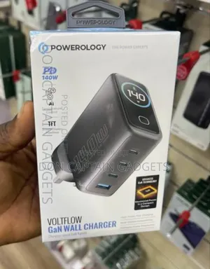 Powerology 140w 4-Port Gan Charger With TFT Display -