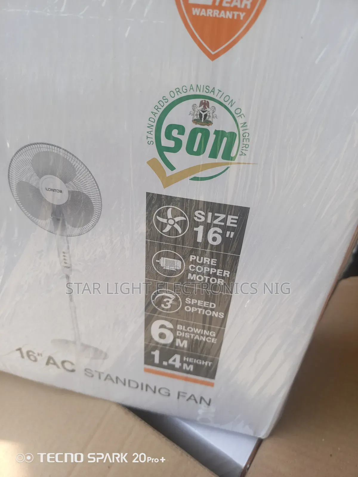 Standing Lontor Fan 16 Inches