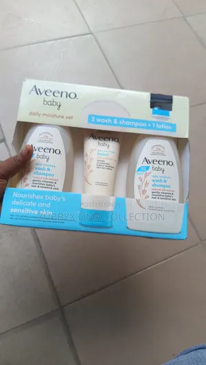 Aveeno 2- 16 Fl Oz Wash Shampoo. 1-8 Oz Lotion. Lightly Scented.