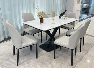 Portable Marble Dining Table 6 Seaters