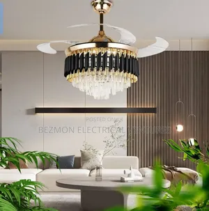 Massive Crystal Fan Chandelier Available for Sale
