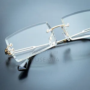 Designer Eye Glasses Frameless Unisex Eye Glasses With Glass Case