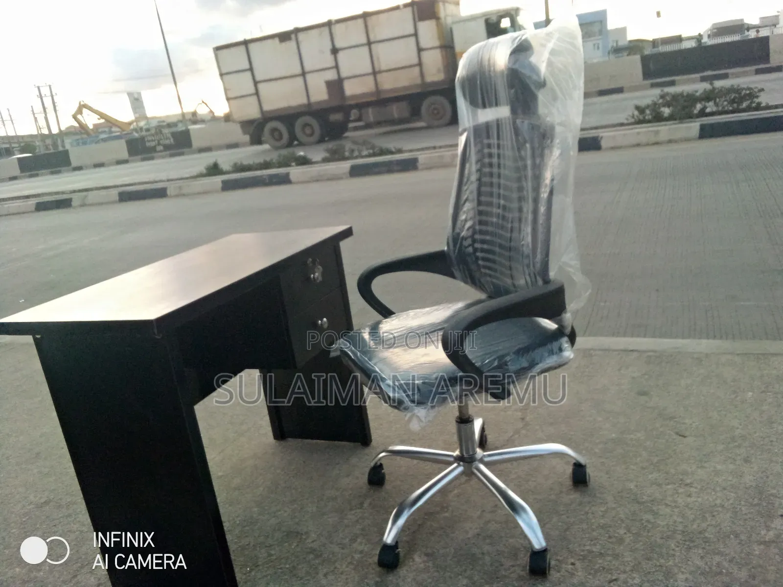 Office Table and Headrest Chair