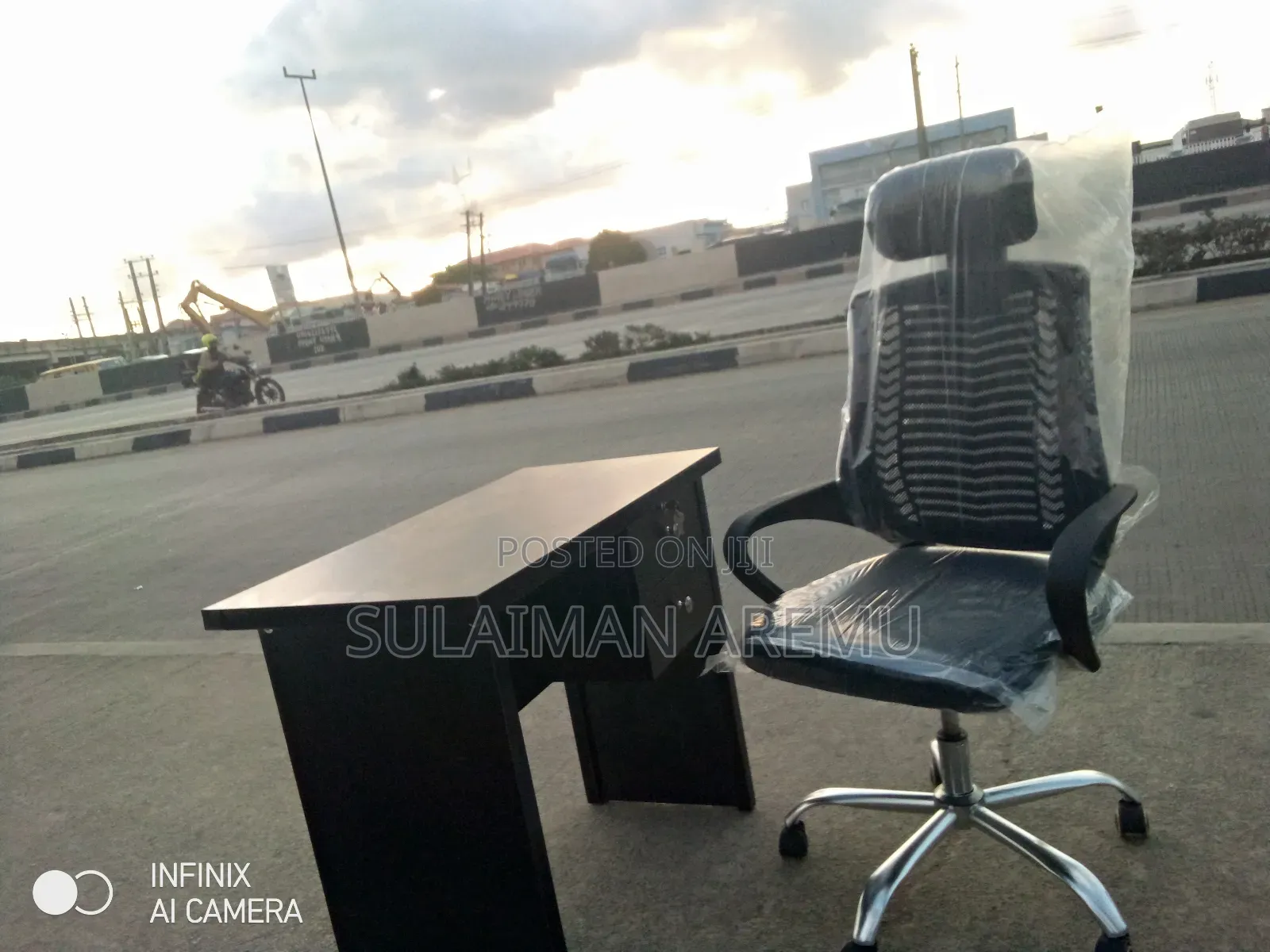 Office Table and Headrest Chair
