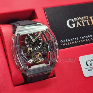 Bonest Gatti Quality Luxury Men Chronograph Rubber Strap Wristwatch