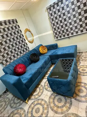 L Shape Chair With Cube