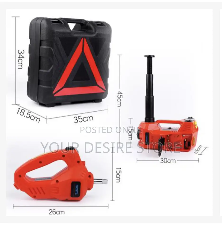 Big Electric Car Jack Wheelspanner and Tyre Pump 3in1 Jeeps Suv Cars ...