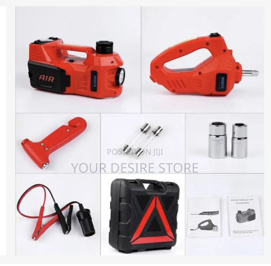 Big Electric Car Jack Wheelspanner and Tyre Pump 3in1 Jeeps Suv Cars ...