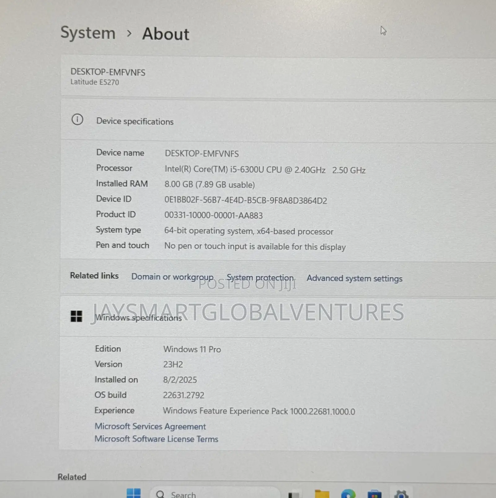Laptop Dell Latitude E5270 8GB Intel Core i5 SSD 256GB