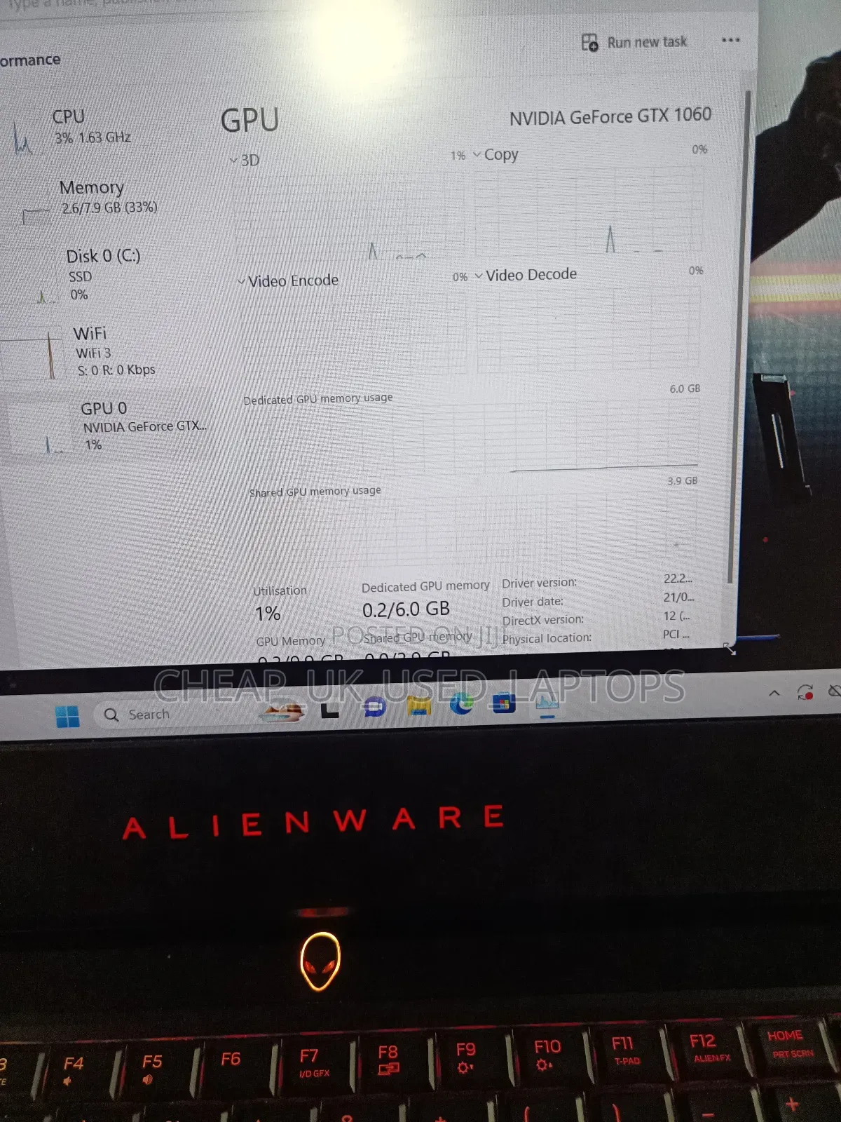 Laptop Alienware M15 R3 16GB Intel Core I7 SSD 512GB
