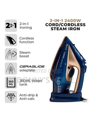 Tower 2 In 1 Cord/Cordless Steam Iron