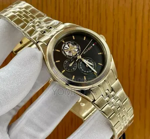 Tommy Hilfiger Black Dial Ladies Gold Wristwatch