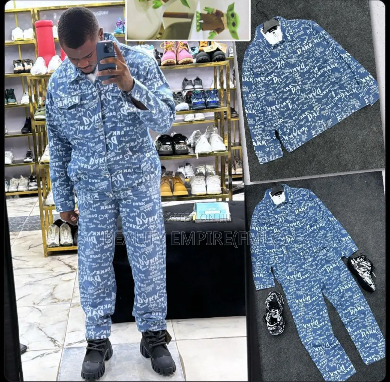 Men’S Denim Up and Down Set