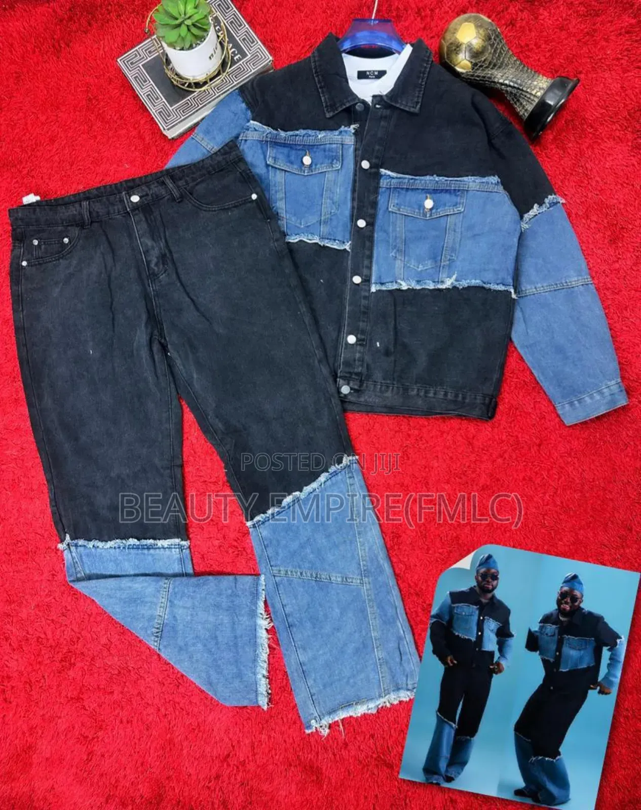 Men’S Denim Up and Down Set