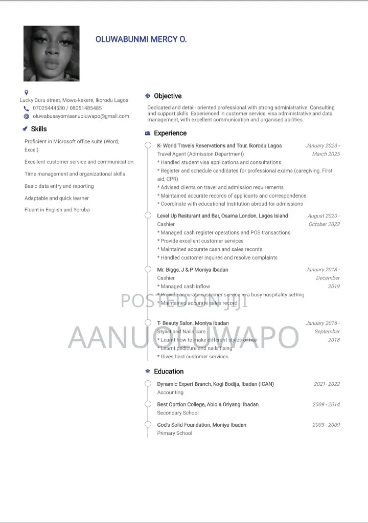 Office Assistance/ Personal Assistance/ Front Desk Receptionist