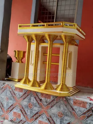 Pulpit With Flowers Vessels for Model Church