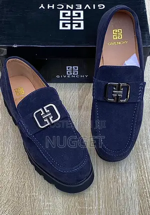 Givenchy Navy Blue Suede Loafers ,Fully Boxed at Affordable Price 