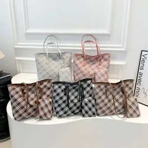Check Multi Coloured Ladies Leather Handbag and Tote Bag