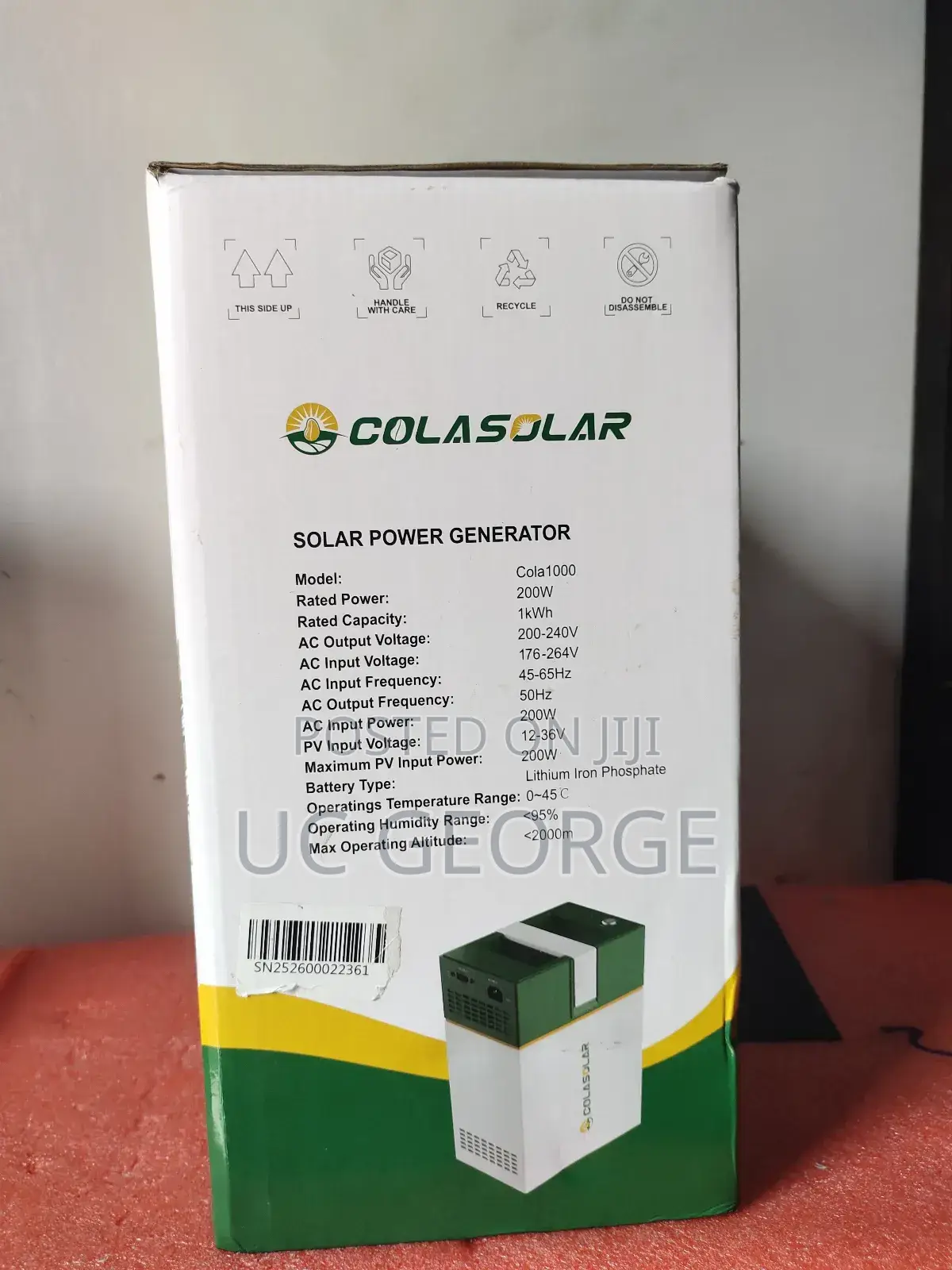 Colasolar Generator, Model Cola1000 1000kwh