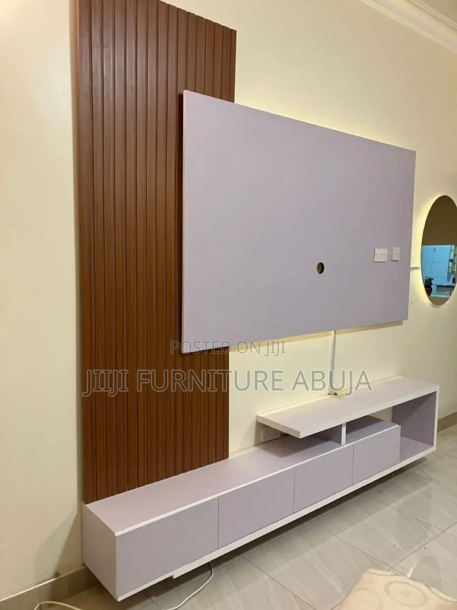 Brown. White. Light  Tv  Stand