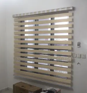 Stripe Cream Day Night Blinds