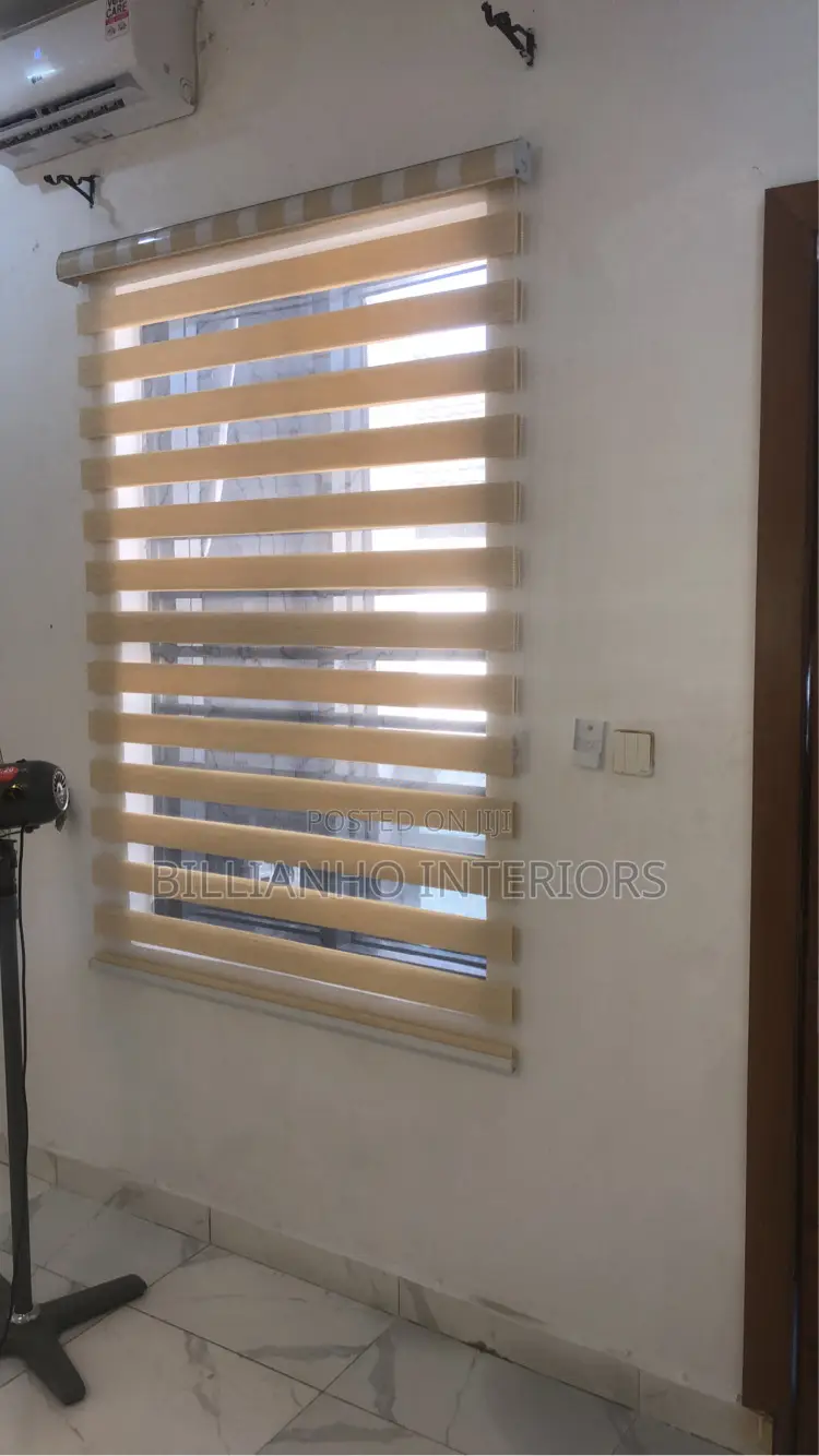 Stripe Cream Day Night Blinds