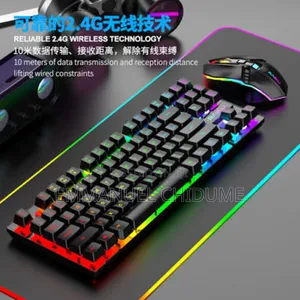 Gaming Keyboard Light and Mouse With RGB Light , Rechargeable