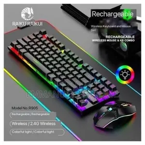 Gaming Keyboard Light and Mouse With RGB Light , Rechargeable