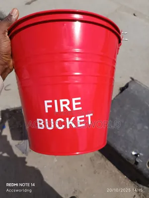 Safety Red Metal Fire Bucket