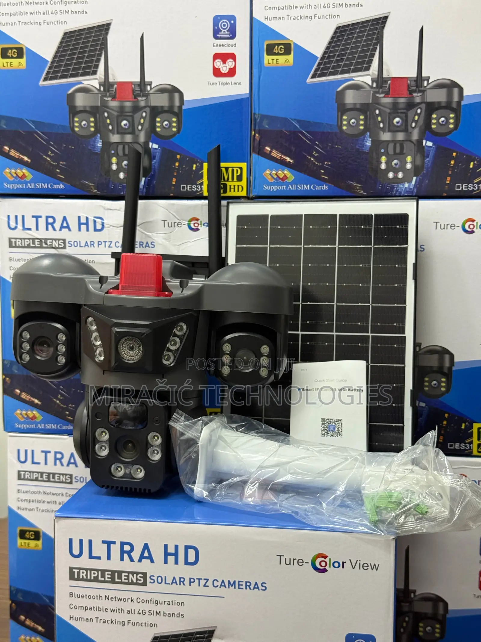 Eseecloud Tri Lens Solar CCTV Camera