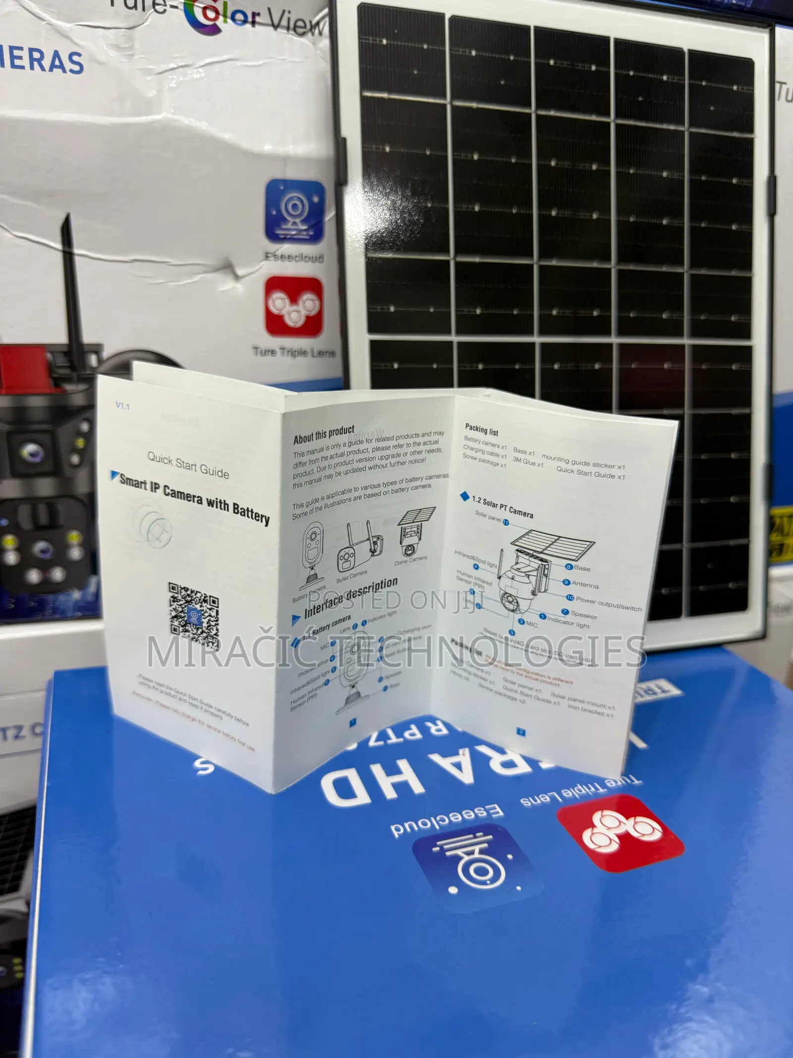 Eseecloud Tri Lens Solar CCTV Camera