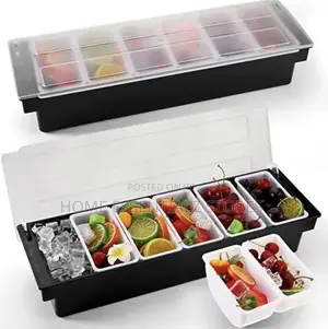 Condiment Dispenser Tray Display With 6 Compartments