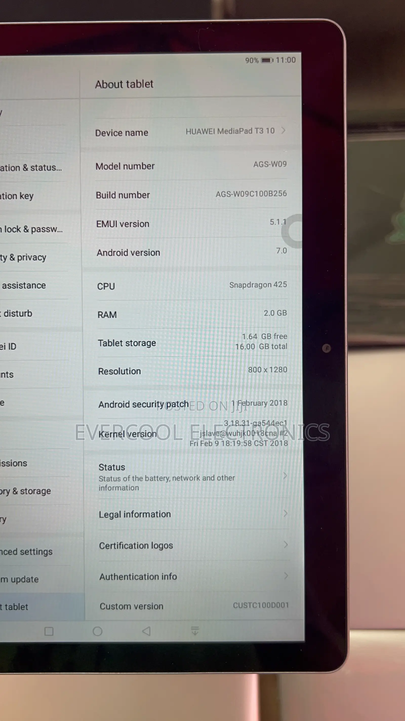 Huawei MediaPad T3 10 16 GB Gray