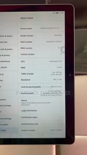 Huawei MediaPad T3 10 16 GB Gray