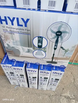 Hyly Rechargeable 18" Standing Fan With Li-on Battery 1 Year Warranty
