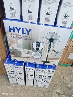 Hyly Rechargeable 18" Standing Fan With Li-on Battery 1 Year Warranty