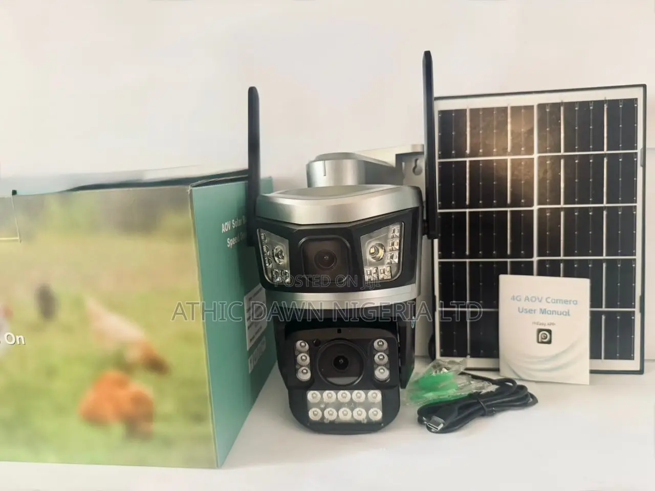 Dual Lens Double Lens Solar CCTV Camera
