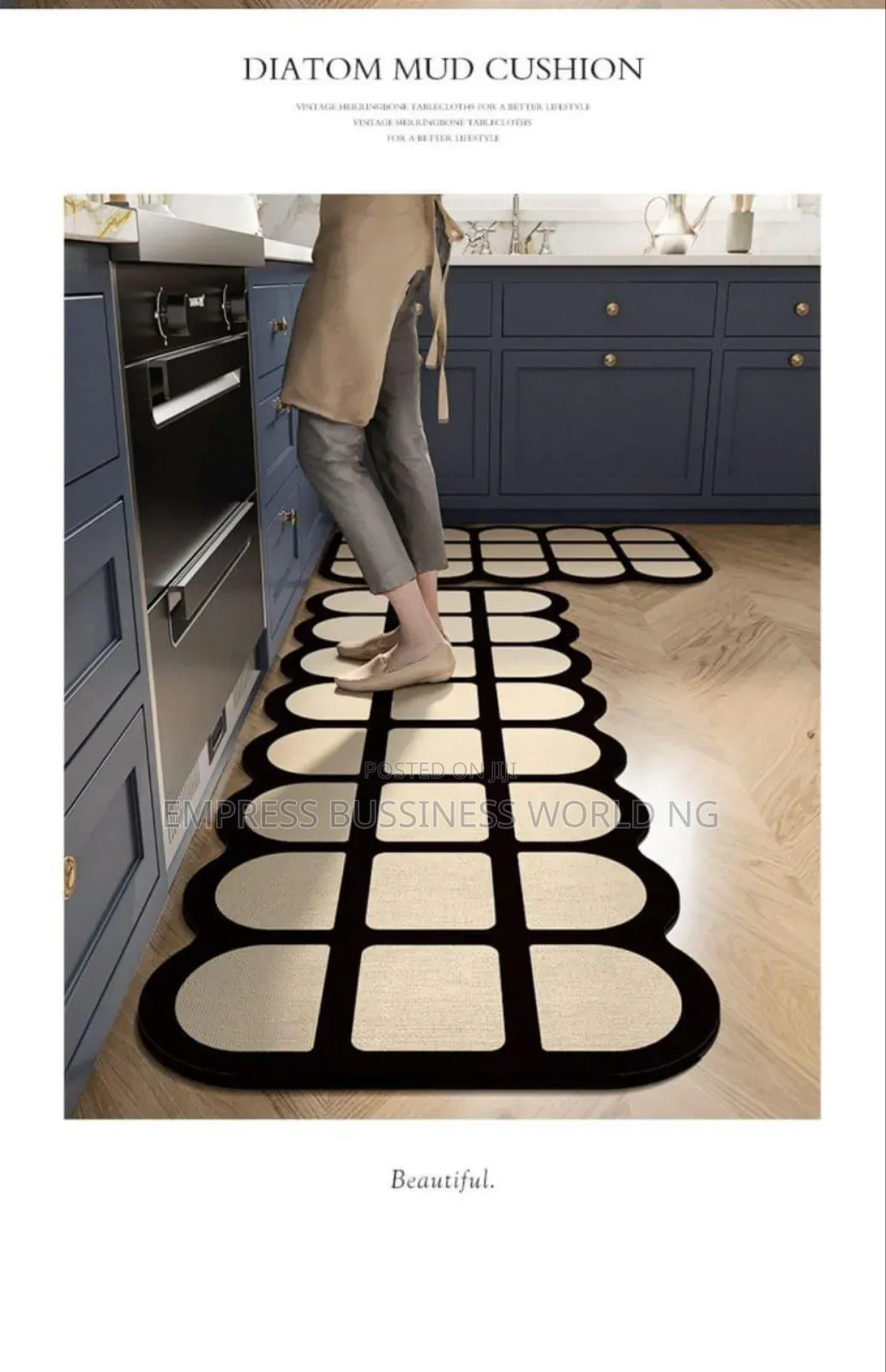 3d 2pcs Kitchen Runner Mats