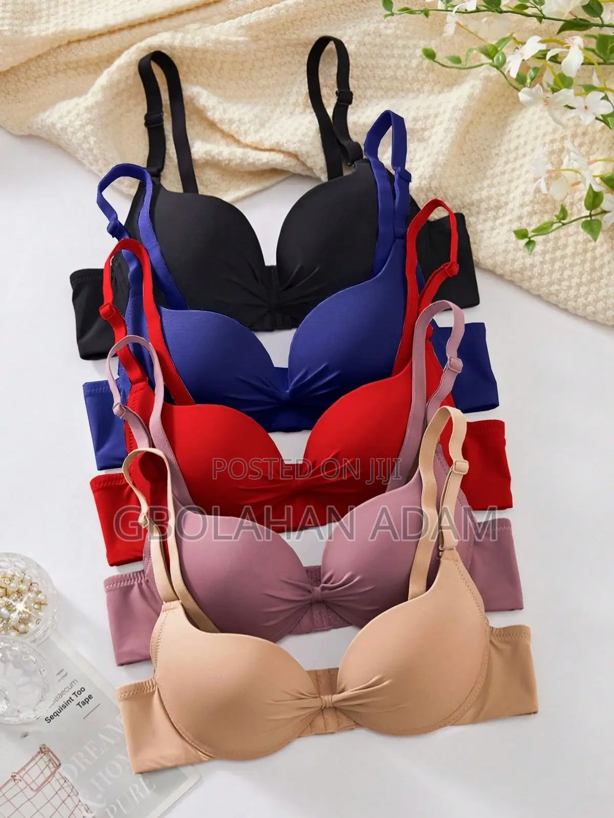 Detachable Shoulder Strap Soft Bow Cup Bra