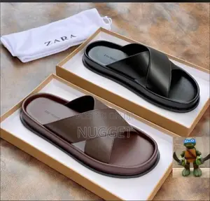 Zara Palm Slippers Black Fully Boxed