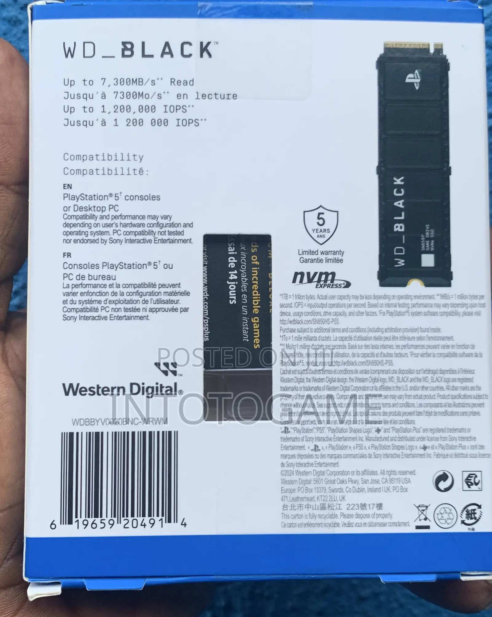 Playstation 2tb SSD Game Drive Wd-_Black