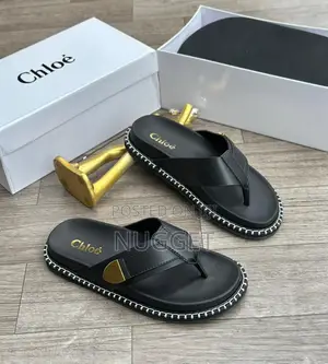 Chloe Palm Slippers Black Fully Boxed 