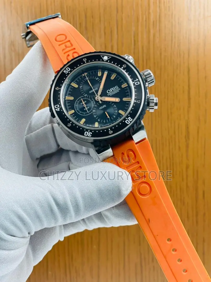 Oris Quality Luxury Men Rubber Strap Wristwatch