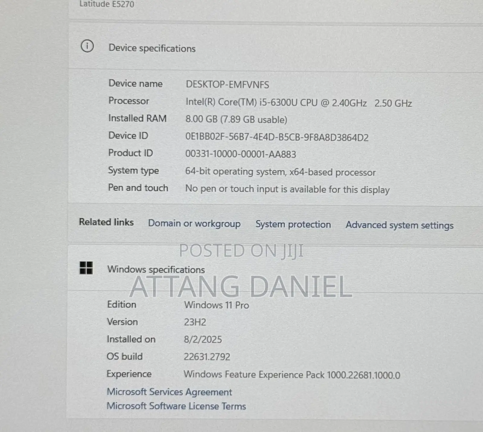 Laptop Dell Latitude E5270 8GB Intel Core i5 SSD 256GB
