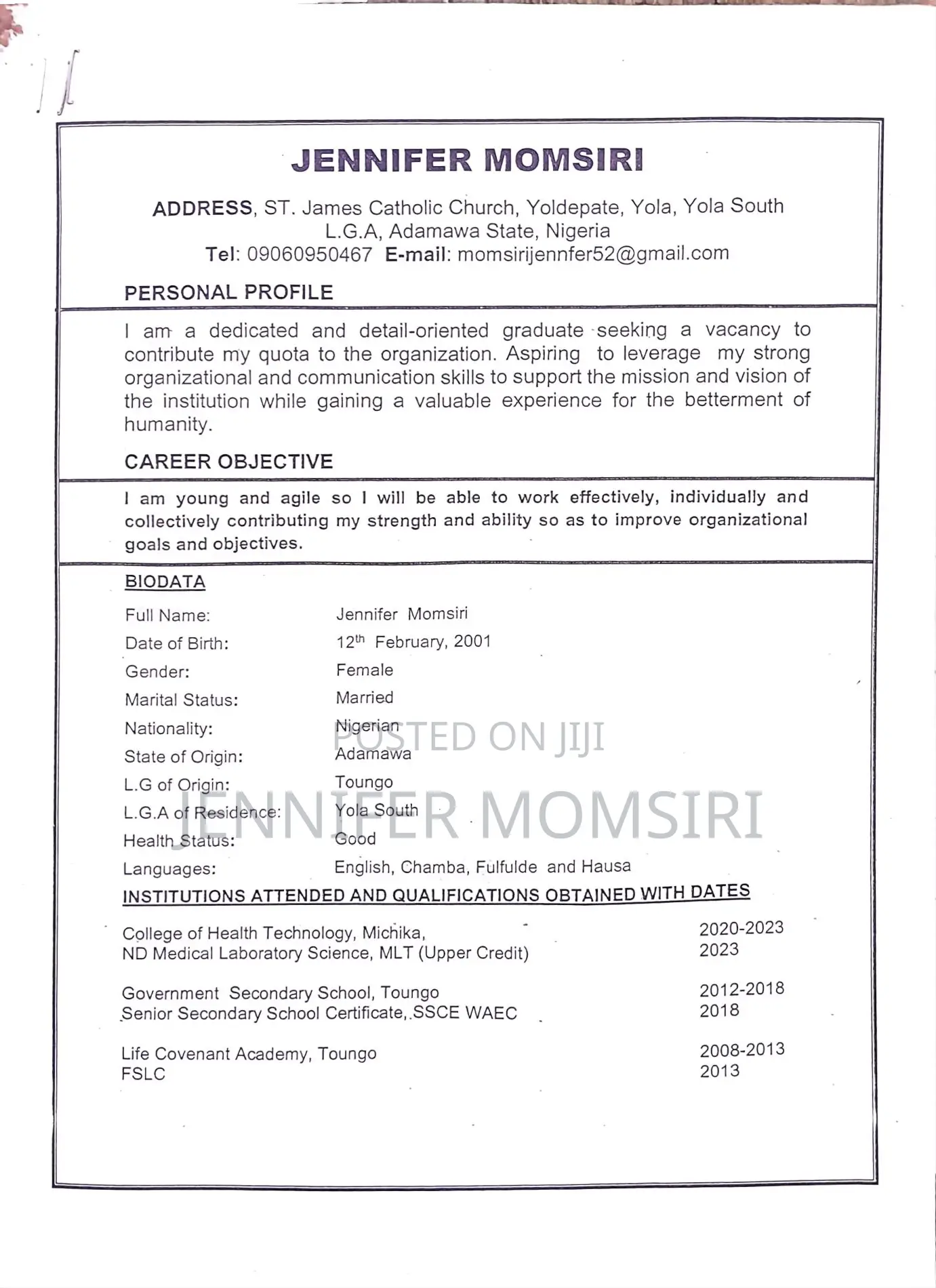 Mss. Jennifer Momsiri