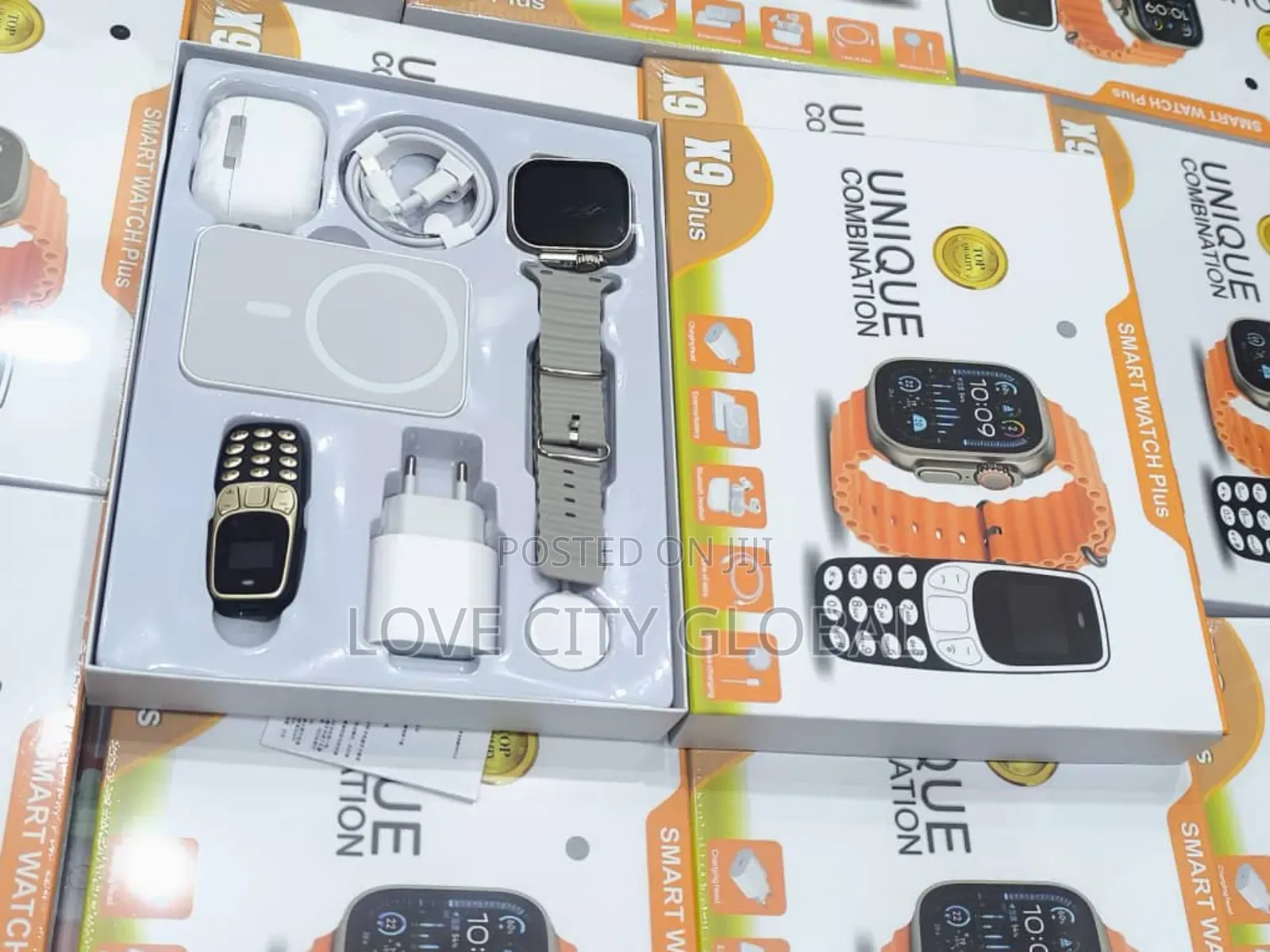 Unique Combination X9 Plus Smart Watch Powerbank, Earpod Mini Phone