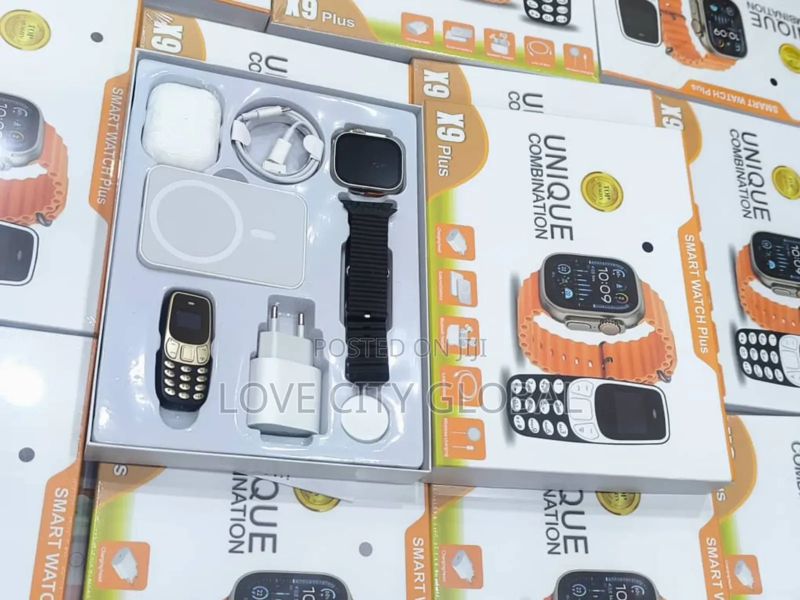 Unique Combination X9 Plus Smart Watch Powerbank, Earpod Mini Phone