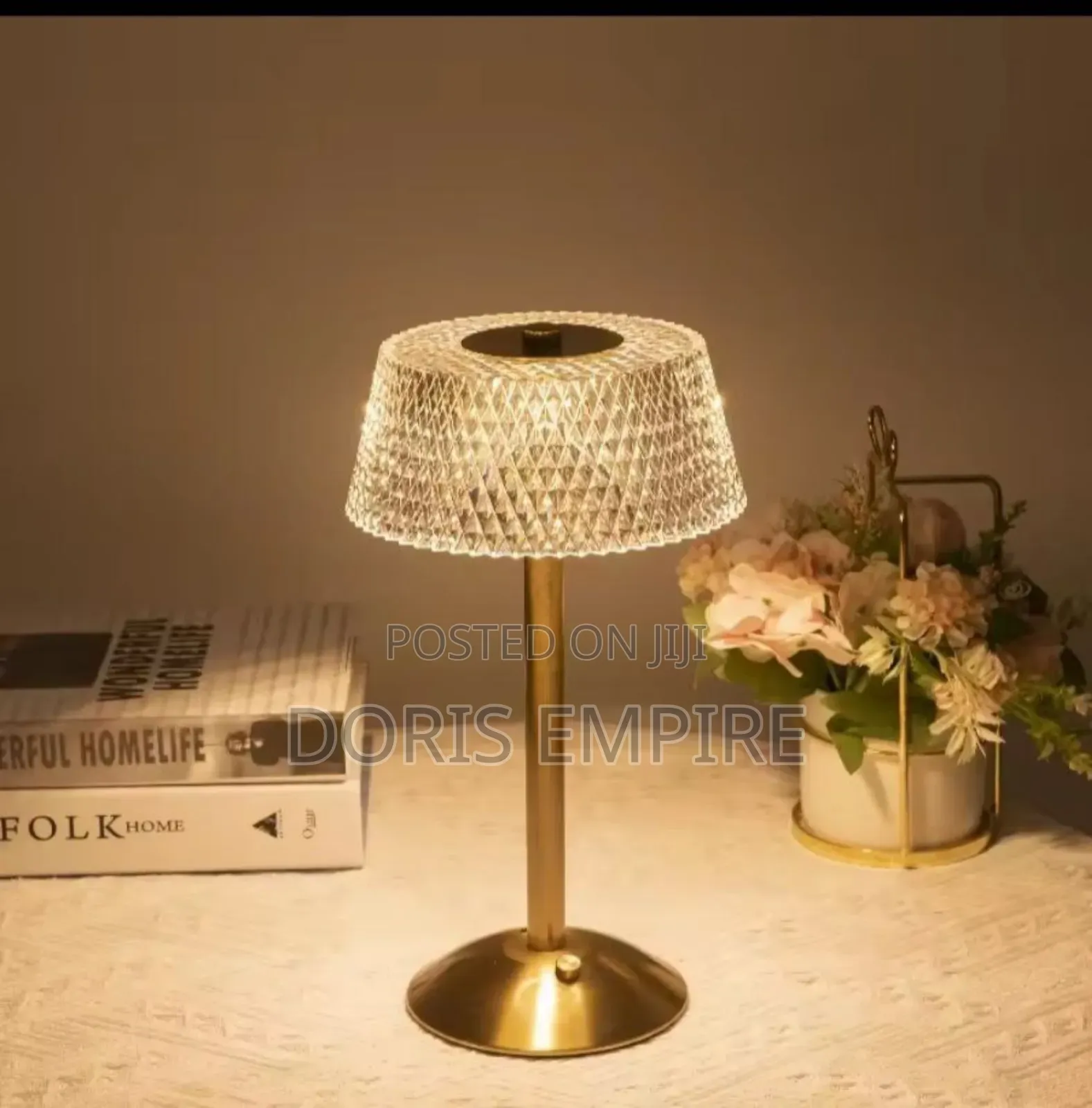 Rechargeable Crystal Decor Table Lamp